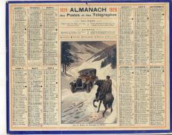 ALMANACH  DES POSTES ET DES TELEGRAPHES( 1929 ) Sur Les Routes De Montagnes En Hiver - Groot Formaat: 1921-40