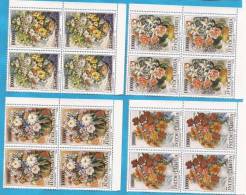 1993x   2614-17   JUGOSLAVIJA   ARTE FLORA PITTURA 4 SETS  MNH - Unused Stamps