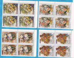 1993x   2614-17   JUGOSLAVIJA   ARTE FLORA PITTURA 4 SETS  MNH - Ungebraucht