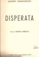 PARTITION DE JACOPO SANNAZZARO : DISPERATA - PAROLE DI GIOSUE CARDUCCI - S-U