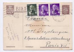 Entier Postal + Timbres De Aveiras De Cima Pour Paris 1946 - Brieven En Documenten