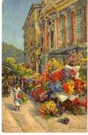 06  NICE  L OPERA ET LE MARCHE AUX FLEURS  -  TRES BELLE ILLUSTRATION DE GIOM DURET OU DURER - Markets, Festivals