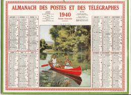 ALMANACH  DES POSTES ET DES TELEGRAPHES(   1940)      Au Fil D L Eau - Groot Formaat: 1921-40