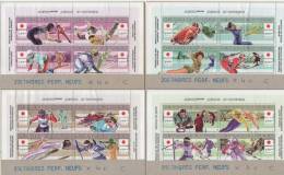 Tchad 1998 Y&T 1079K JO Nagano. 4 Blocs Dentelés Perforé "annulé" Collé Sur Carton Par L´imprimeur Afin De Connaître - Hiver 1998: Nagano