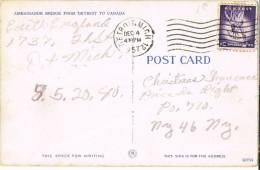 0904. Postal Detroit (michigan) 1957. Ambassador Bridge Detroit To Canada - Storia Postale