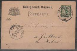 Germany State Bayern Postcard 1890 USED - Postal  Stationery