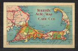 TOP!! TOURISTS AUTO MAP OF CAPE COD WITH DRIVING DISTANCES **!! - Cape Cod