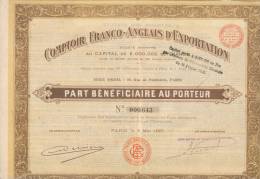 TITRE  -COMPTOIR FRANCO-ANGLAIS  D'EXPORTATION - Industry