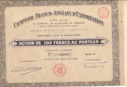 TITRE  -COMPTOIR FRANCO-ANGLAIS  D'EXPORTATION - Industry