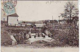 91. BURES . LA VANNE DU CHATEAU ET L'ABREUVOIR.  Cachet Ambulant TOURS A PARIS - Bures Sur Yvette