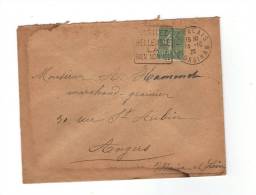 Enveloppe De 1928 De Belle Isle (56) Pour Angers Avec Timbre N°198 Seul, Flamme DAGUIN à Texte, 2 Chiffres - Cartas & Documentos