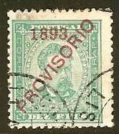 Portugal 1893, 10r Provisoire Obl., Cat $20 (SN 876) - Used Stamps