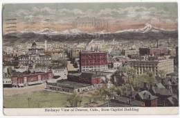 DENVER CO ~BIRDS EYE VIEW From CAPITOL BUILDING~ 1910 Vintage COLORADO Postcard  [c4508] - Denver