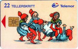 Norvège : Telenor 22 Tellerskritt : Noël Christmas - Natale