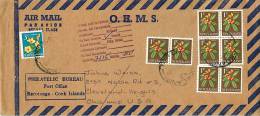 1 C Karaka X 8, 3 C Purangi Flowers On Misaddressed  OHMS Cover To USA - Lettres & Documents