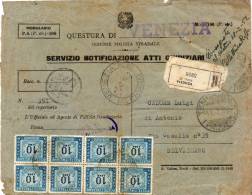 1952  LETTERA RACCOMANDATA CON ANNULLO VENEZIA - Strafport