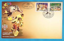 2002X  241-42A-FDC   BOSNIA REPUBLIKA SRPSKA-EUROPA CEPT 2002  CIRKO ZIRKUS FDC - 2002