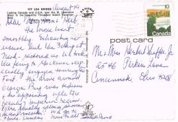 Postal GANANOQUE (Ontario) 1976 A Estados Unidos. Lea Bridge - Cartas & Documentos