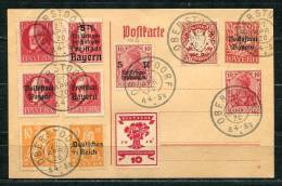 Germany Bavaria 1920 Philatelic Postal Card With Many Stamps Overprint Special - Postal  Stationery