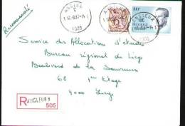 Recommandé - Angleur 1C - 12-8-87 - Lettres & Documents