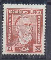 Germany Reich Heinrich Von Stephan Corded Paper Mi#362 1924 MH * - Ungebraucht