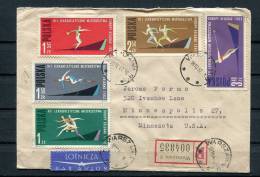 Poland 1962 Register Cover Warsaw - USA  Sport Complete Set - Lettres & Documents