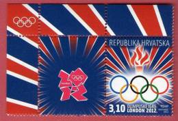 OLYMPIC GAMES LONDON 2012. ( Croatia Stamp + Label MNH** ) Olympics Jeux Olympiques Juegos Olímpicos Olympiade Olimpiadi - Sommer 2012: London