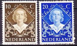 1948 Inhuldigingszegels Koningin Juliana Ongestempelde Serie NVPH 506 / 507 - Ungebraucht