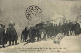 CPA (TIR)    GRENOBLE  Société De Tir Premier Concours Francais  De Tir En Ski 20 Fevrier 1910 (leger Defaut) - Waffenschiessen