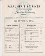 Paris 1939 Parfumerie LT Piver Liste Des Prix De Vente - Drogerie & Parfümerie