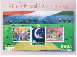 Christianity, Christmas, Islam, Church, Mosque, Temple, Moon, Star, Child Painting, Miniature Sheet , India, - Islam