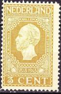 1913 Jubileumzegels 3  Cent Geel NVPH 91 A Ongestempeld - Unused Stamps