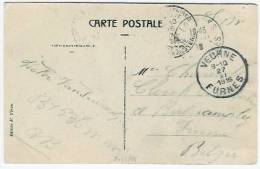 1914-1918 VEURNE/FURNES 27.XI.1916 + Postes Militaires + Lourdes  Verstuurd Uit Lourdes - Zona Non Occupata