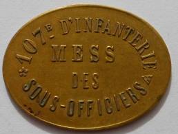 MILITAIRE MILITARIA 107ème Régiment D'infanterie 35 Centimes Angoulême Poitiers - Monetary / Of Necessity