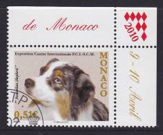 Monaco Mi 2978 International Dog Show - Australian Shepherd (Canis Lupus Familiaris) - 2010 - Unused Stamps