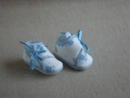 Chaussures Chaussons Bébé Premier âge Blanc-bleu Motif Souris. Voir Photos. - Chaussures