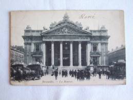 Bruxelles. La Bourse. Transports Hippomobiles Vers Ixelles. Tram. - Public Transport (surface)