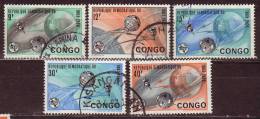 REPUBLIQUE DEMOCRATIQUE DU CONGO  - 1965 - YT N° 587 / 589 + 592 /593  Oblitérés - Used