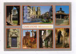 Carte Postale GASCOGNE MONUMENTALE MULTI VUES 1994 ROMIEU AUCH COLOGNE CHATEAU ST LARY LARRESSINGLE BASSOUES - Aquitaine