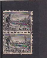 Australia 1934 Victoria Centenary One Shilling Black Used Pair - Used Stamps