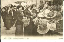 CPA  NICE, Le Marché Aux Fleurs, Femmes à Chapeau   6646 - Markets, Festivals