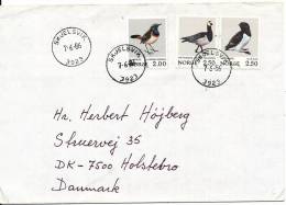 Norway Cover Sent To Denmark Skjelsvik 7-6-1986 BIRDS Also In Pair - Lettres & Documents