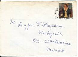 Norway Cover Sent To Denmark Ellingsoy 26-10-1982 Painting Stamp - Lettres & Documents