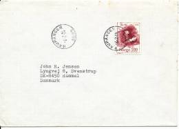 Norway Cover Sent To Denmark Kaupanger 6-2-1984 Single Stamped - Lettres & Documents