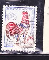 FRANCE N° 1331b 25c OUTREMER CARMIN ET BRUN TYPE COQ DE DECARIS ROULELTTE AVEC NUMERO ROUGE AU VERSO OBL - Coil Stamps