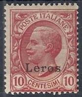 1912 EGEO LERO EFFIGIE 10 CENT MH * - RR10899 - Ägäis (Lero)