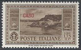 1932 EGEO CASO GARIBALDI 1,75 LIRE MH * - RR10903 - Ägäis (Caso)