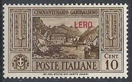 1932 EGEO LERO GARIBALDI 10 CENT MH * - RR10906 - Egée (Lero)