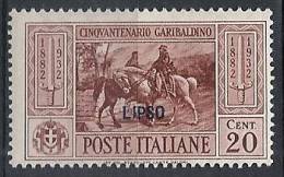 1932 EGEO LIPSO GARIBALDI 20 CENT MH * - RR10907 - Egée (Lipso)