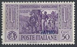 1932 EGEO PATMO GARIBALDI 50 CENT MH * - RR10908 - Egeo (Patmo)